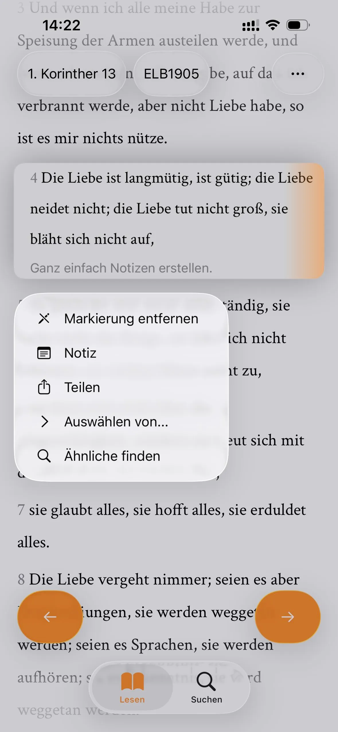 Screenshot der Vector Bible App